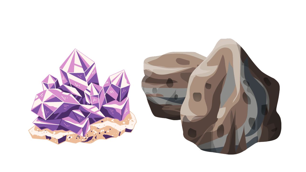 كيف تختلف الصخور عن المعادن